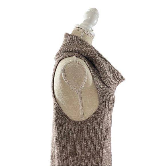BKE Buckle Red Label Women Tan Knit Cowl Neck Sleeveless Sweater Mini Dress Sz M - Picture 9 of 13